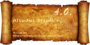 Altschul Olivér névjegykártya